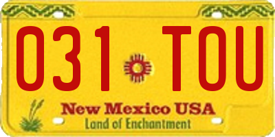 NM license plate 031TOU