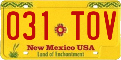 NM license plate 031TOV