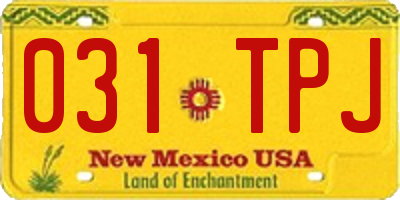 NM license plate 031TPJ