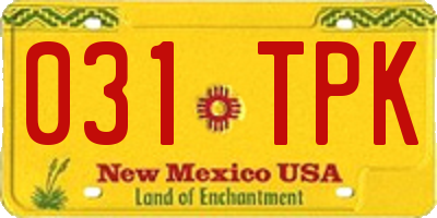 NM license plate 031TPK