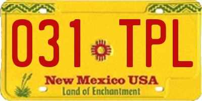 NM license plate 031TPL