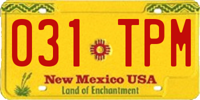 NM license plate 031TPM