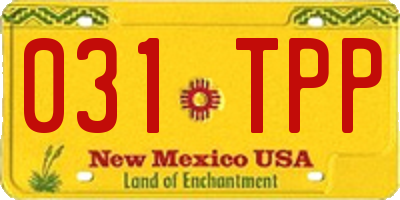 NM license plate 031TPP