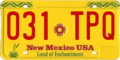 NM license plate 031TPQ
