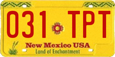 NM license plate 031TPT