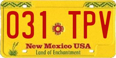 NM license plate 031TPV