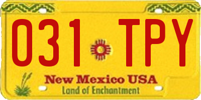 NM license plate 031TPY