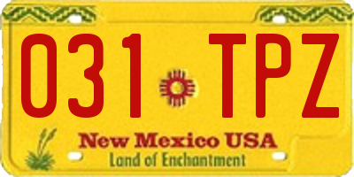 NM license plate 031TPZ