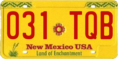 NM license plate 031TQB
