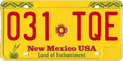 NM license plate 031TQE