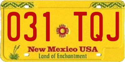 NM license plate 031TQJ