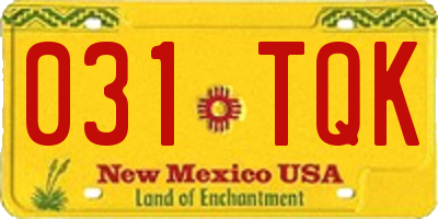 NM license plate 031TQK