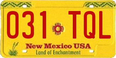 NM license plate 031TQL