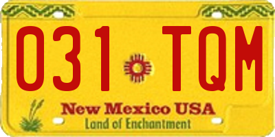 NM license plate 031TQM