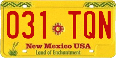 NM license plate 031TQN