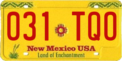 NM license plate 031TQO