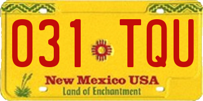 NM license plate 031TQU