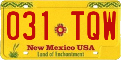 NM license plate 031TQW