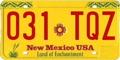 NM license plate 031TQZ