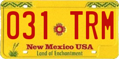 NM license plate 031TRM