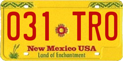 NM license plate 031TRO