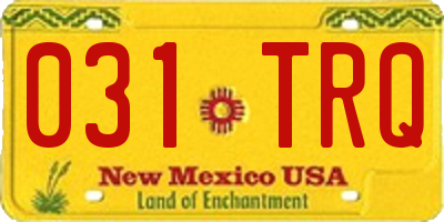 NM license plate 031TRQ