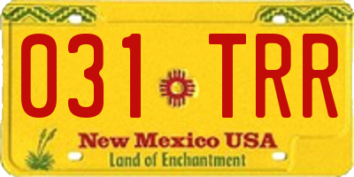 NM license plate 031TRR