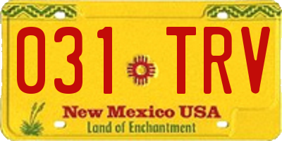 NM license plate 031TRV