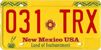 NM license plate 031TRX