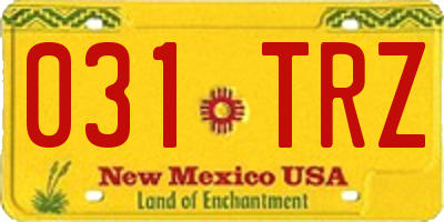 NM license plate 031TRZ