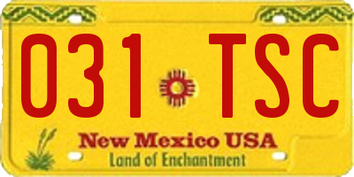 NM license plate 031TSC