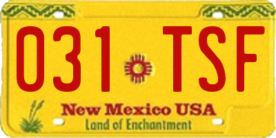 NM license plate 031TSF