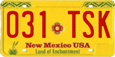 NM license plate 031TSK