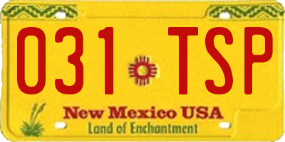 NM license plate 031TSP