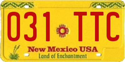 NM license plate 031TTC