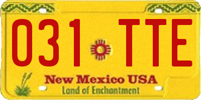 NM license plate 031TTE