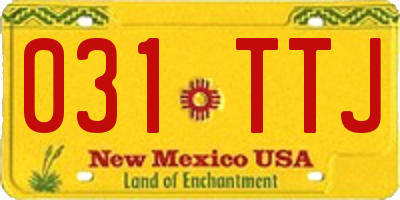 NM license plate 031TTJ