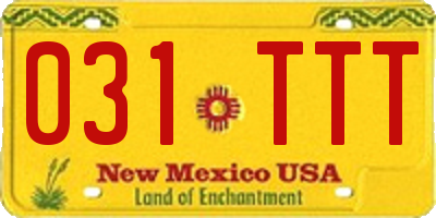 NM license plate 031TTT