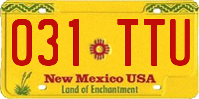 NM license plate 031TTU