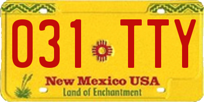 NM license plate 031TTY