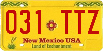 NM license plate 031TTZ
