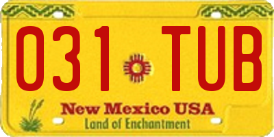 NM license plate 031TUB