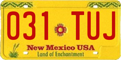 NM license plate 031TUJ