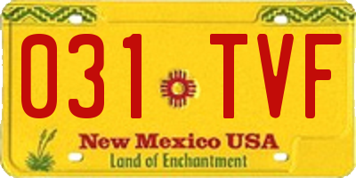 NM license plate 031TVF