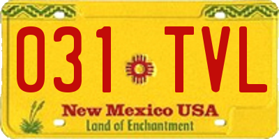 NM license plate 031TVL