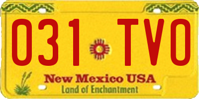NM license plate 031TVO