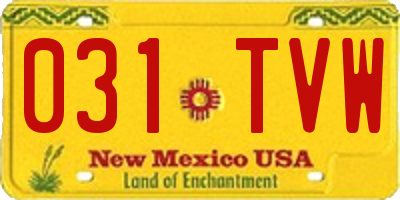 NM license plate 031TVW