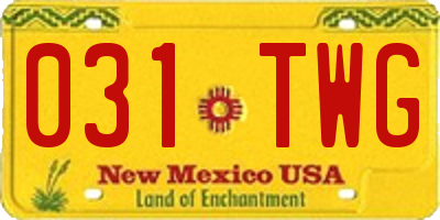 NM license plate 031TWG
