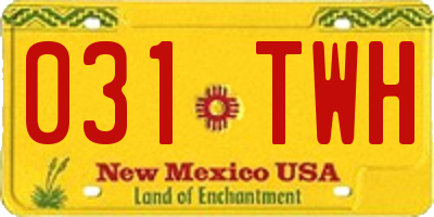 NM license plate 031TWH