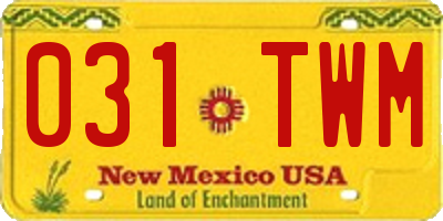 NM license plate 031TWM